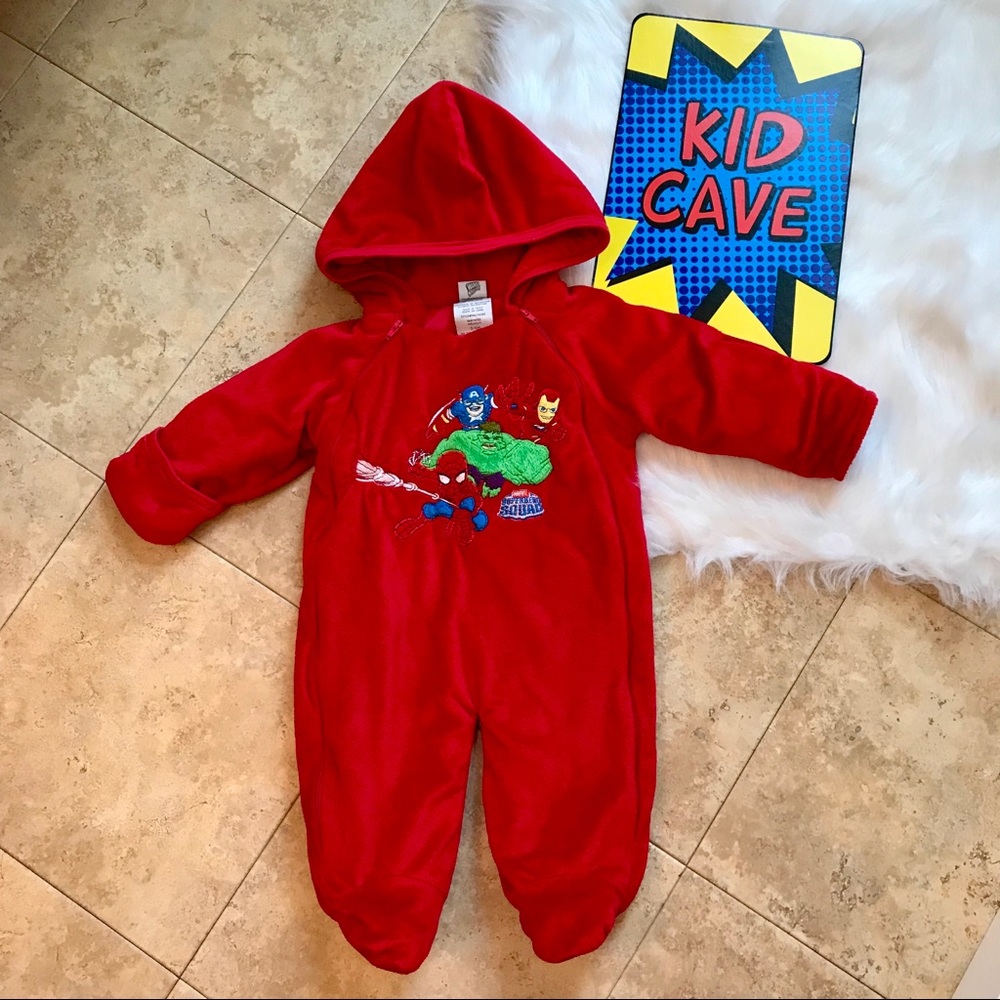 Marvel superhero snowsuit baby bunting red size 3-6 months